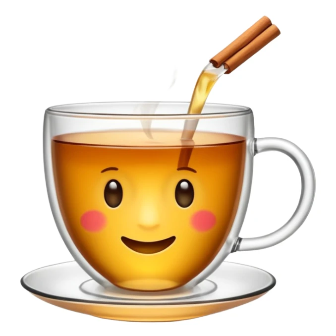 Une tasse de thé chaude avec le sachet de thé qui infuse. sticker