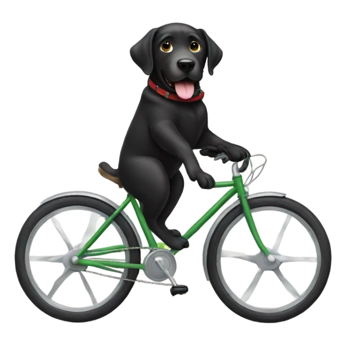 black labrador riding a bike sticker