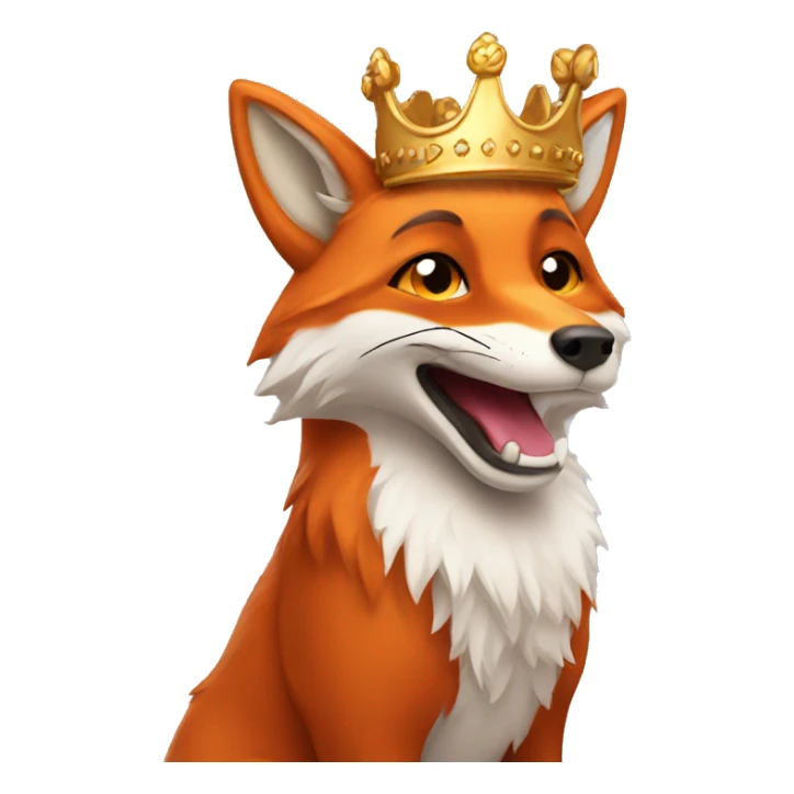 fox with crown sticker