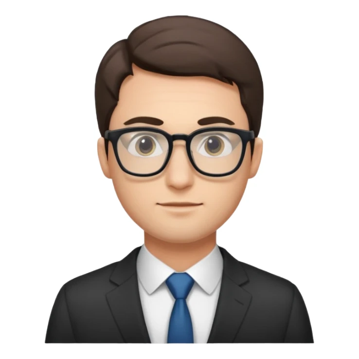 a man in his early 30s wearing glasses for a tech company sticker