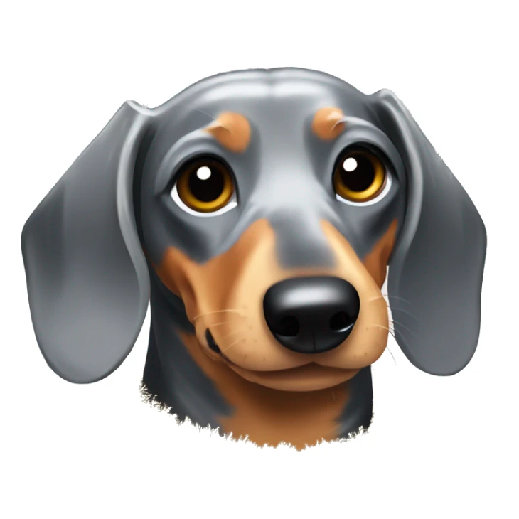  Grey and tan short haired dachshund with tinsel sticker