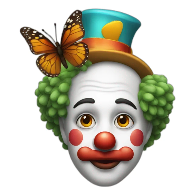 a clown with a butterfly on his nose  sticker