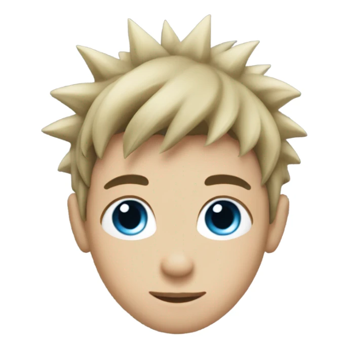 boy with spiky black medium length hair, blue eyes, eyeliner sticker