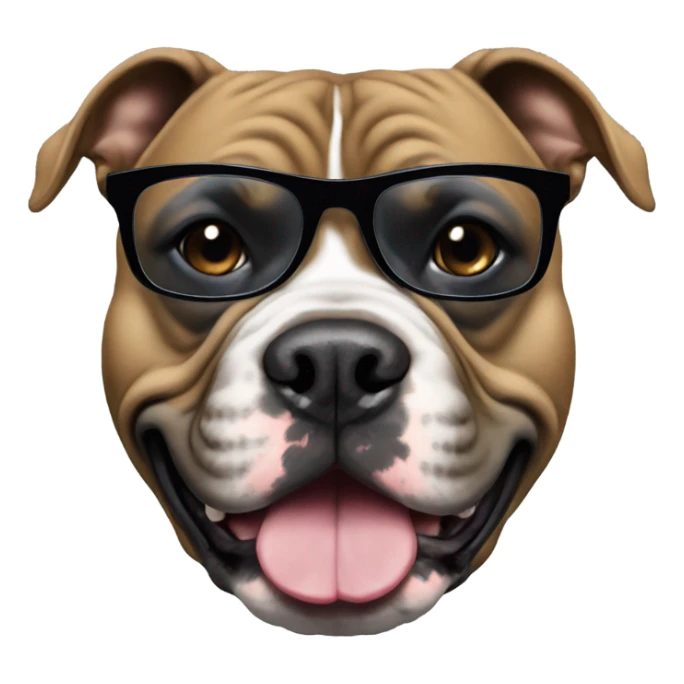 Black American Bully with dark tinted glasses sticker