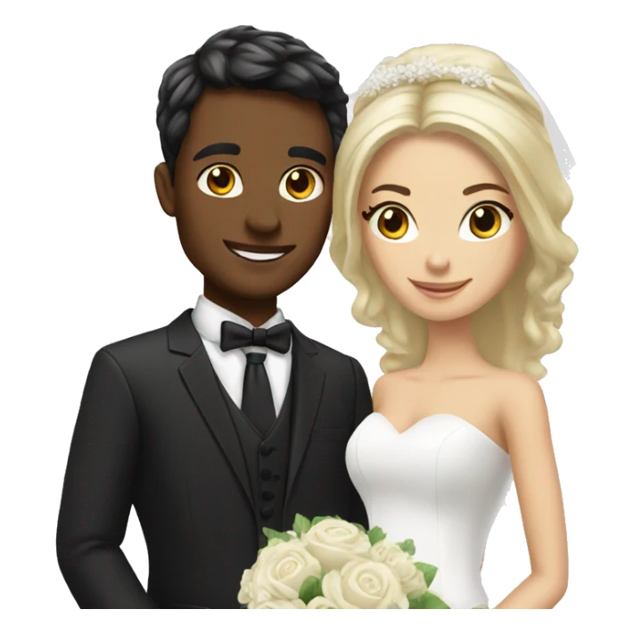 Groom brunette and bride blonde sticker