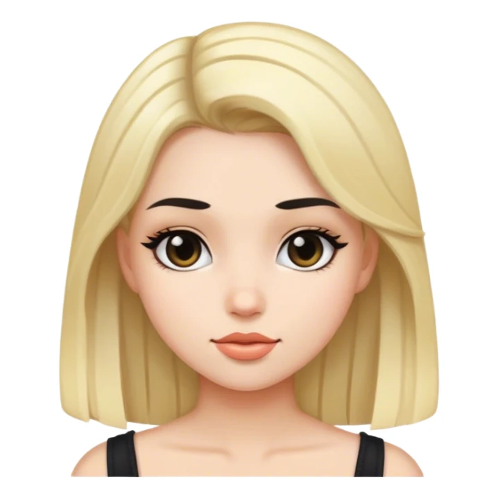 girl with black and blonde hair  sticker