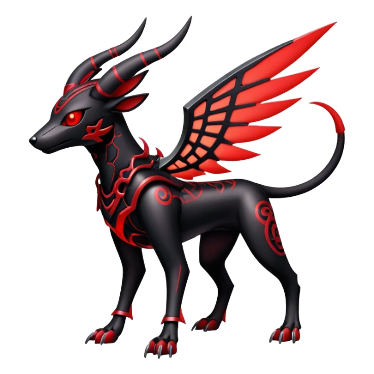Shiny Gothic Exotic Futuristic Houndoom-Genesect-Pokémon-Fakémon-hybrid-creature sticker