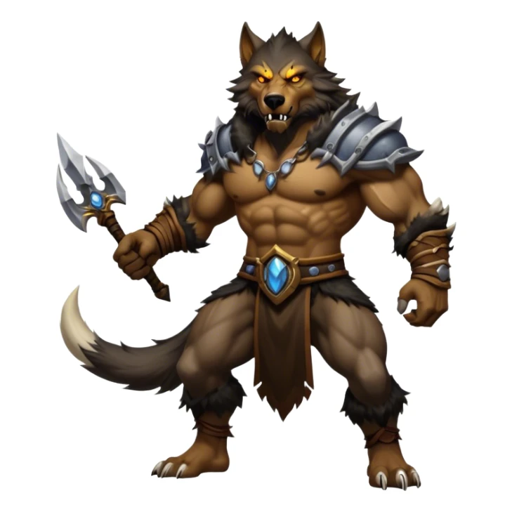 Cinematic Realistic WoW Worgen Portrait, captured in a dynamic, battle-ready stance, muscles rippling beneath his wild fur and tanned skin. His fierce, amber eyes and determined features, set against consistently detailed, worn leather attire, are rendered with dramatic natural lighting and high shine, embodying the raw, relentless fury of a worgen warrior in combat. sticker