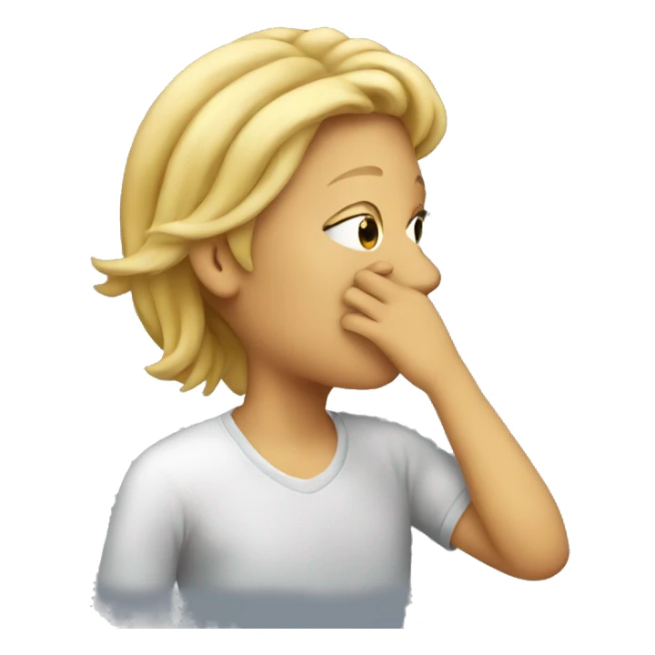 person smelling hair sticker