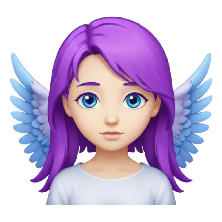 differnt angel with purple hair with wings sticker