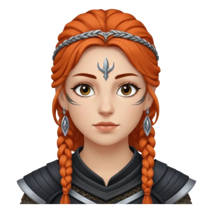 ESO female breton warrior with lashes and earrings sticker