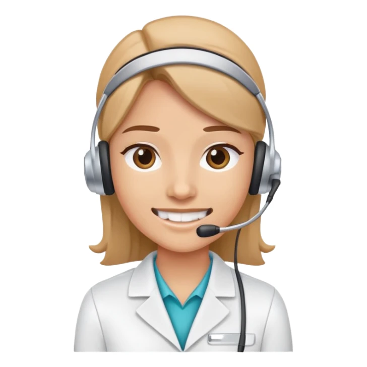 A front desk worker at an orthodontic prcatice sticker