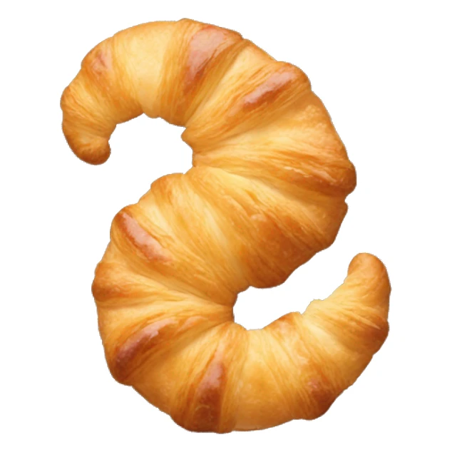 A crescent moon made of croissant sticker