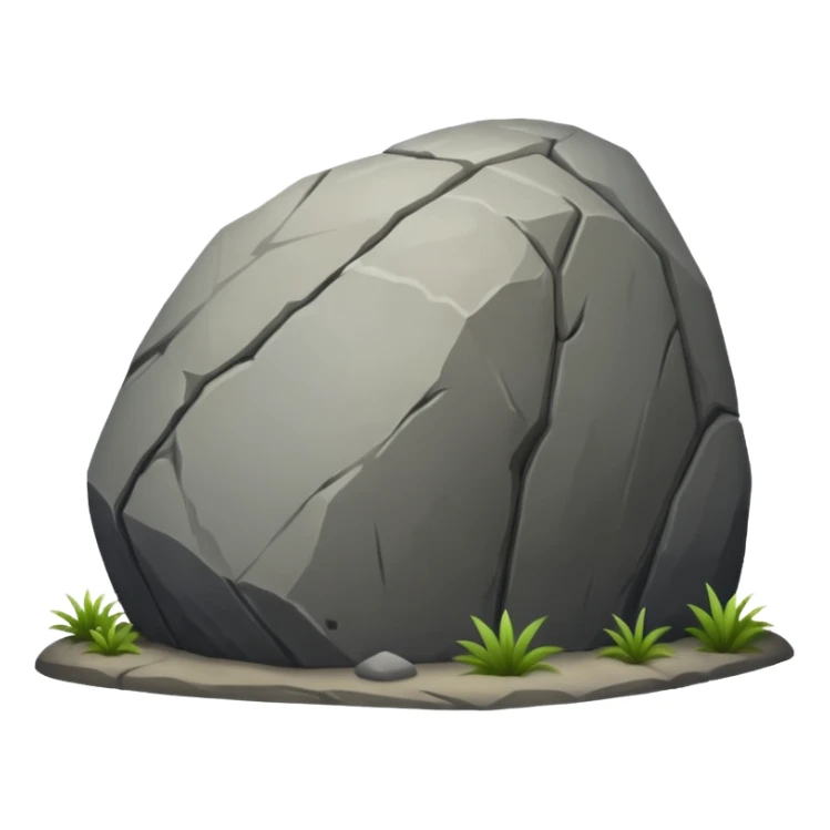 A BOULDER in front of a tomb sticker