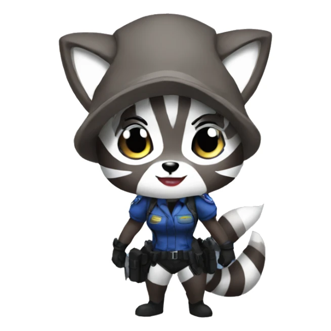 Raccoon cosplaying as Jill valentine sticker