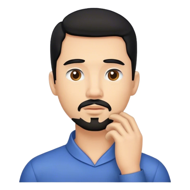 Man with black hair and goatee with neck pain sticker