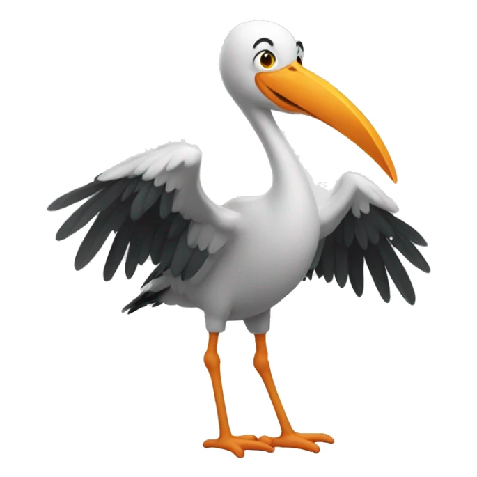 A partying stork on a festival sticker