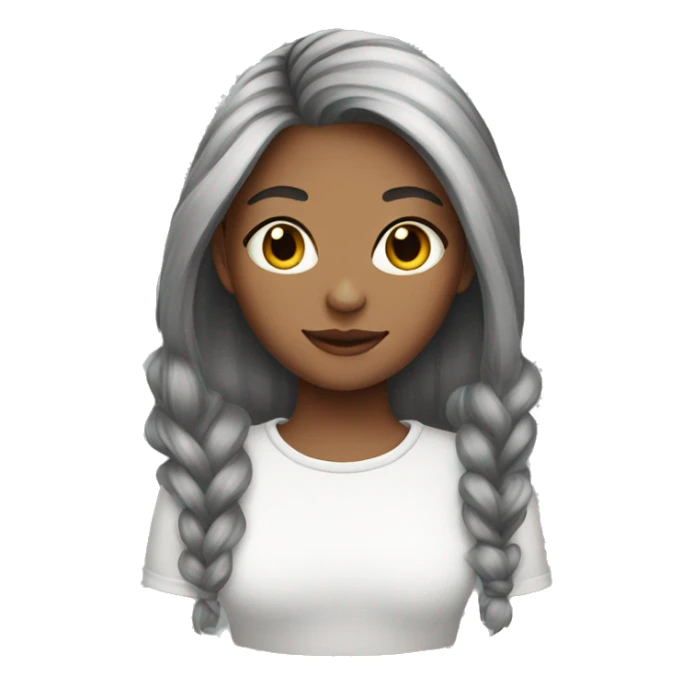 Girl w highlights hair n grey cat sticker