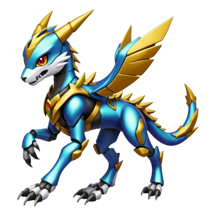 Meloetta-Wargreymon-Sergal-Vernid-Protogen-Pokémon-Digimon-Fakémon-fusion-hybrid-creature sticker