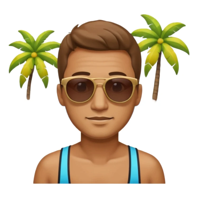 man with sunglasses and beachwear sticker