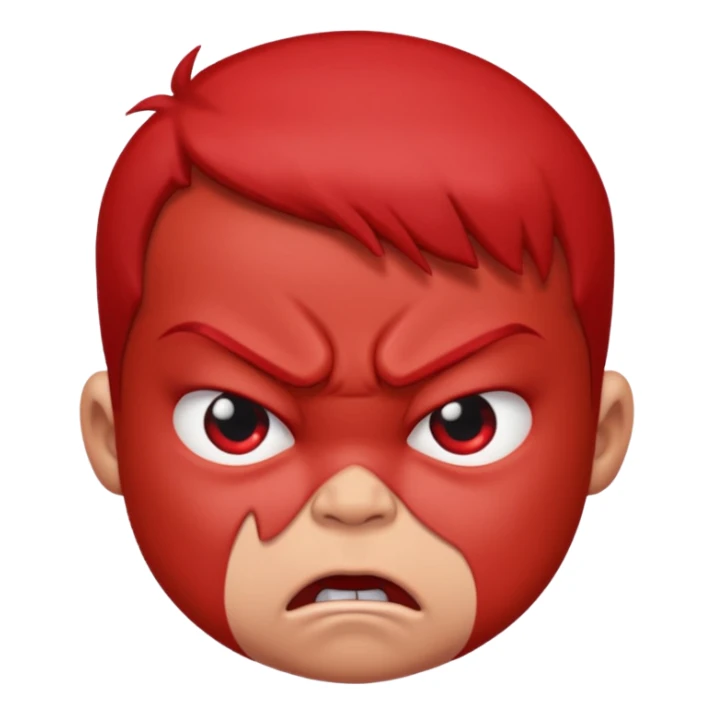 a baby all red red angry face  sticker