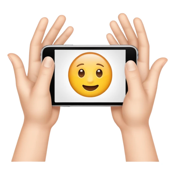 Emoji hands taking photo with invisible camera  sticker