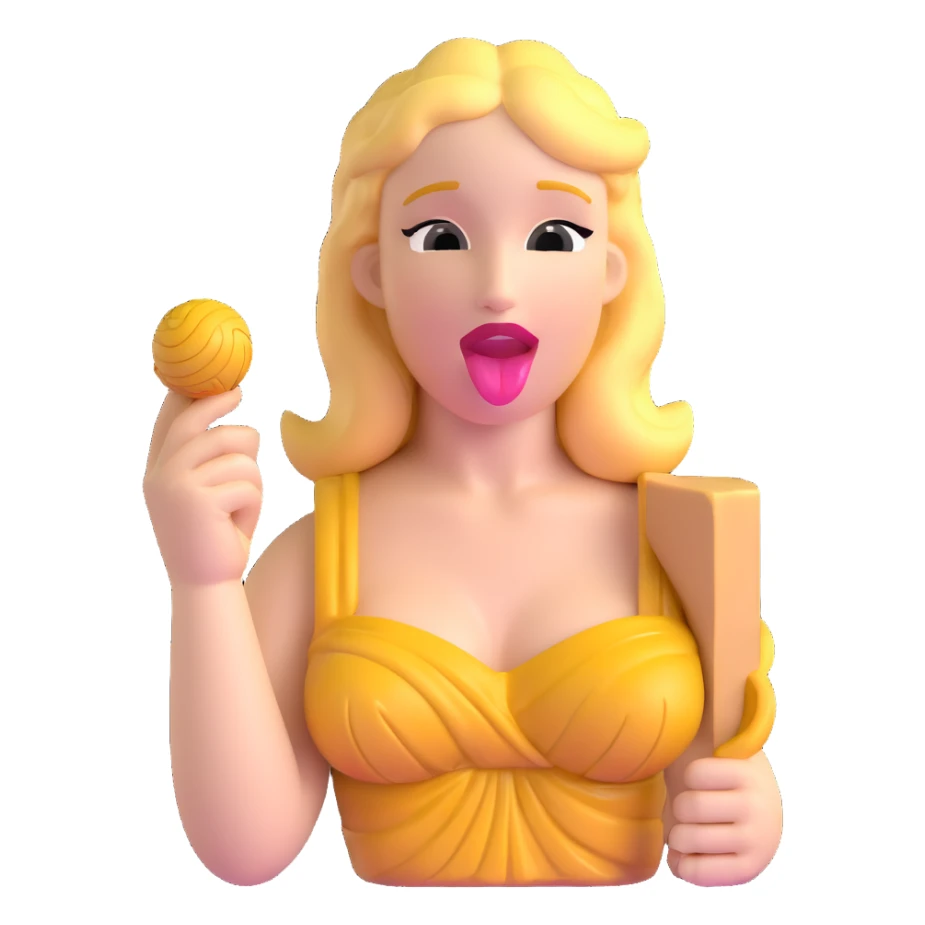 Venus de Milo statue with a playful expression showing her tongue sticker