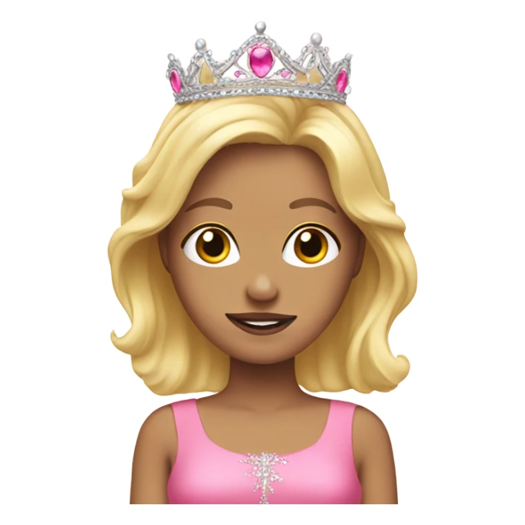 Blond human with pink dress and tiara  sticker