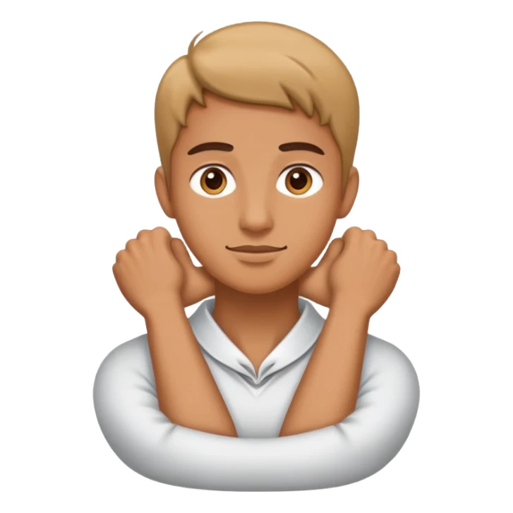 Person with two arms around their neck sticker