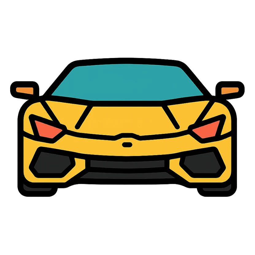 Lamborghini car, simplified shape, bold lines, sporty look sticker