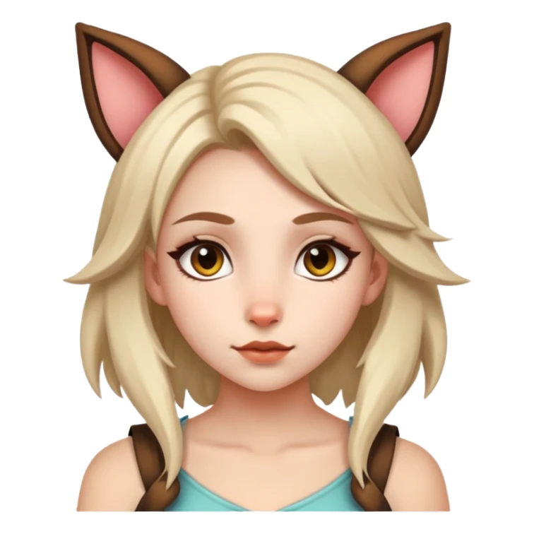 therian girl with animal ears and features sticker