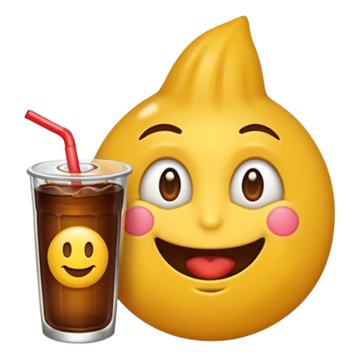 Um emoji dos amarelos mesmo com cara apaixonada, com cola despejada na cara sticker
