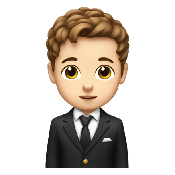 Baby boy in a formal suit with brown hair sticker