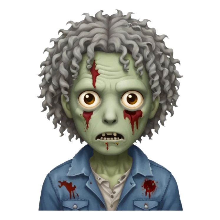 Zumbi de cabelo médio cacheado sticker