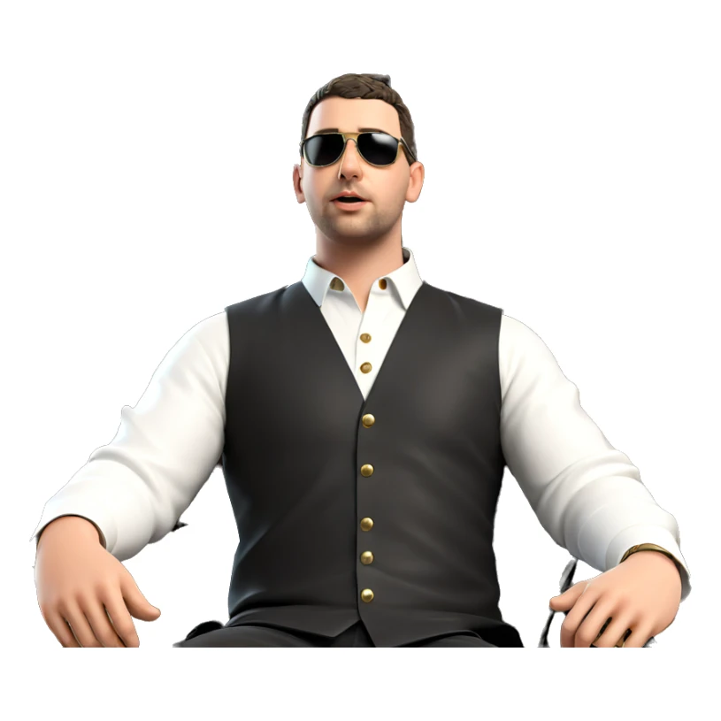 boy on throne in sunglasses sticker