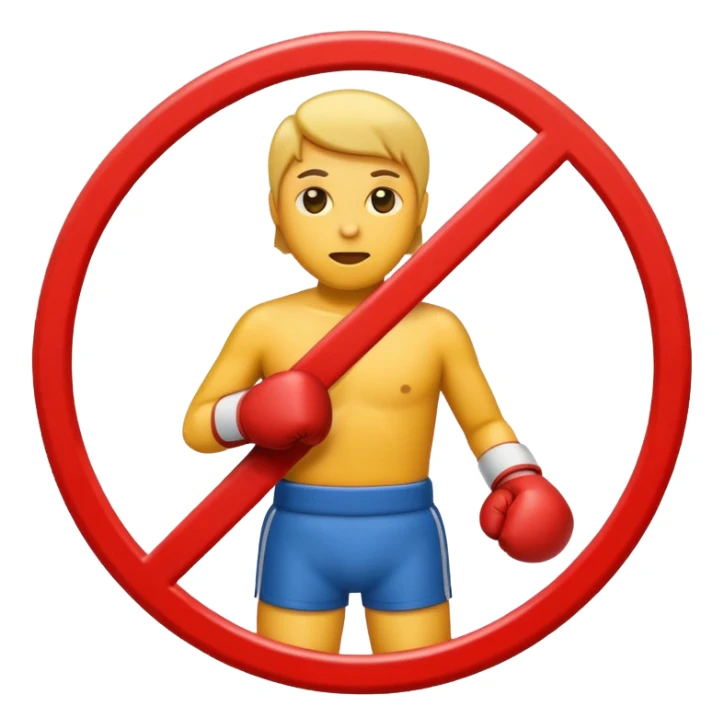 traffic sign style emoji of no boxing allowed sticker