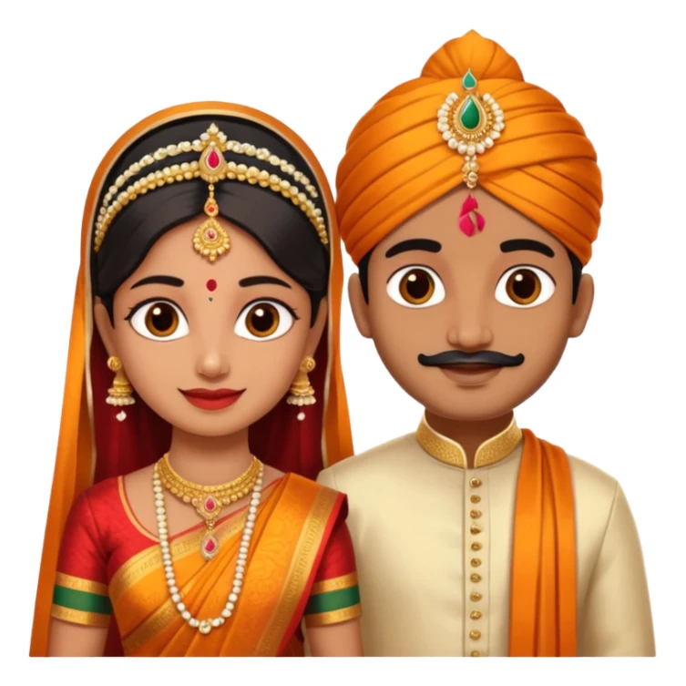 South indian wedding bride and groom sticker