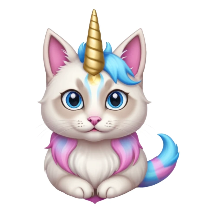 Siamese cat with a unicorn horn sticker