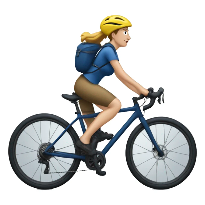 bikepacking white woman on a dark blue bike sticker