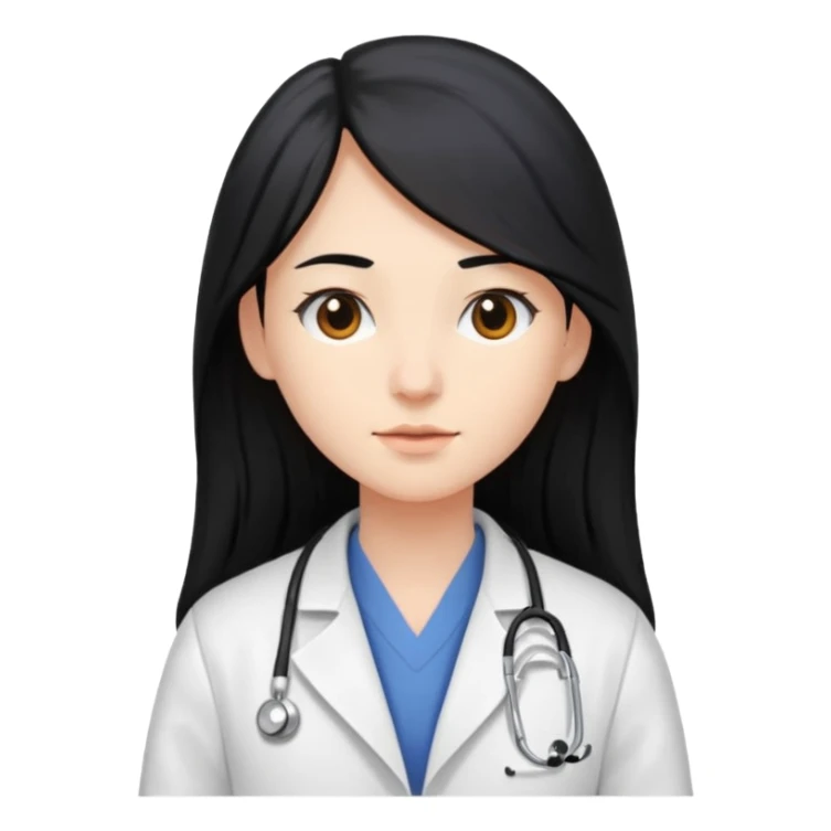second year of medicine, but avatar with long black hair sticker
