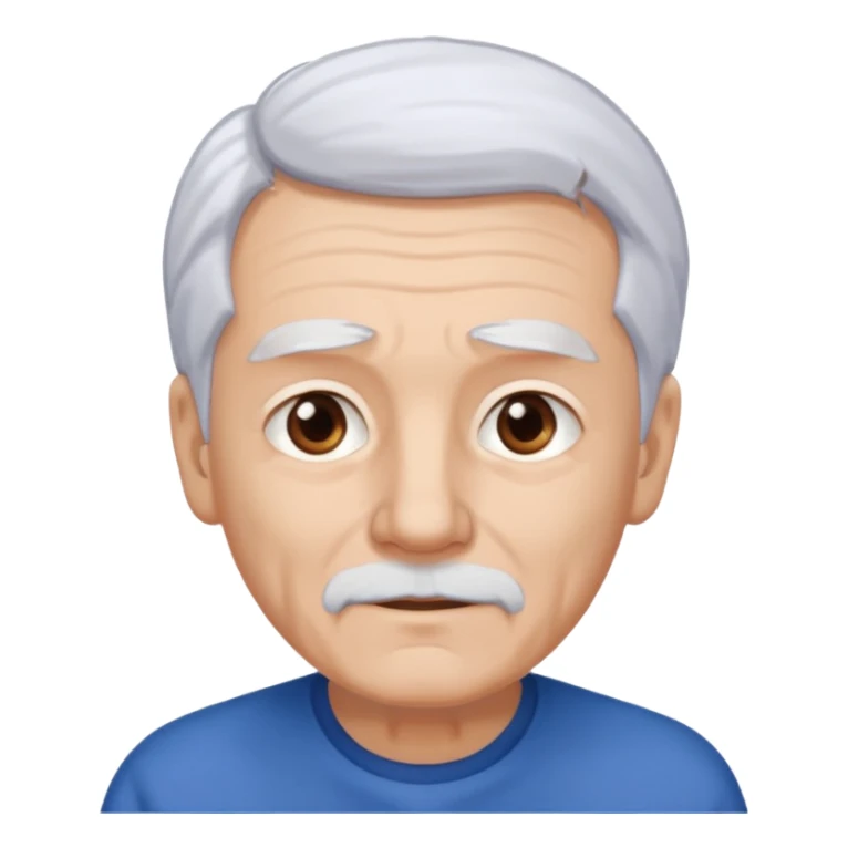 abuelo con pelo blanco, ojos cafés y ropa azul sticker