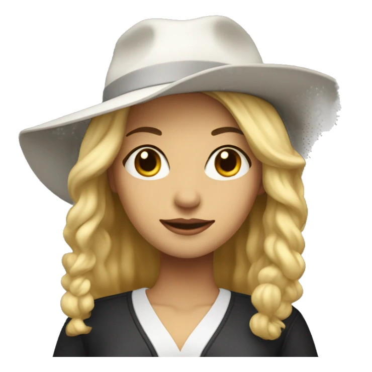 phd hat woman white skin and blond hair with PhD  sticker