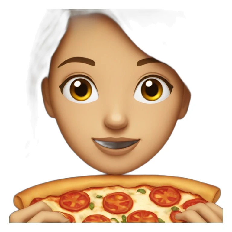 Girl eat pizza sticker