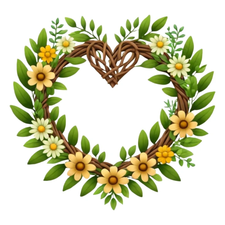 nature wreath heart, boho beautiful  sticker