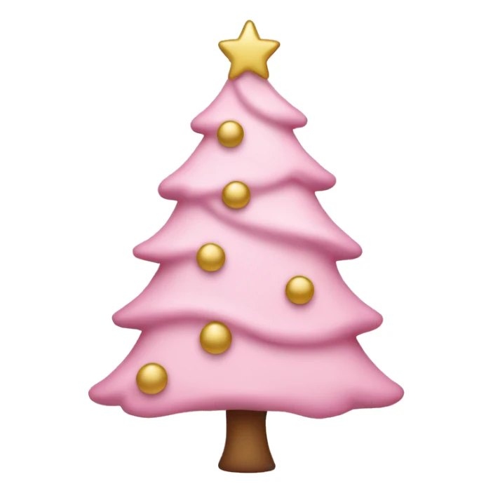 pastel pink christmas tree sticker