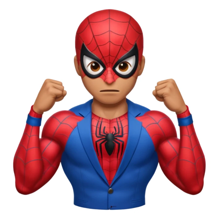 emoji de spiderman haciendo gimnasio  sticker