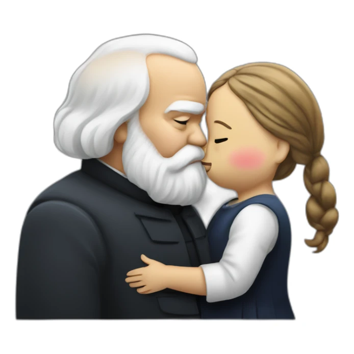 greta thunberg kisses the fat karl marx sticker