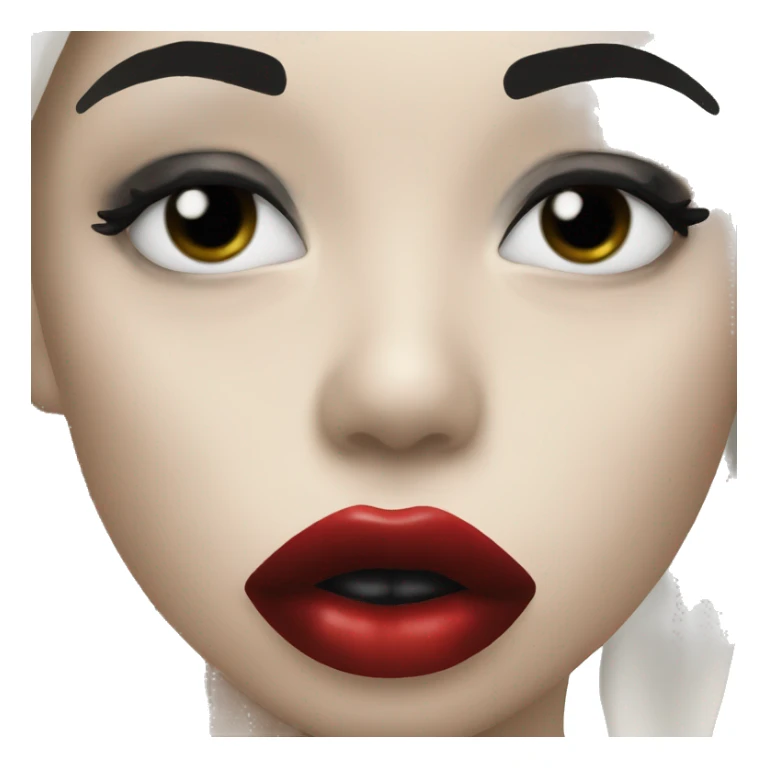 lips with black lipstick licking the top lip sticker