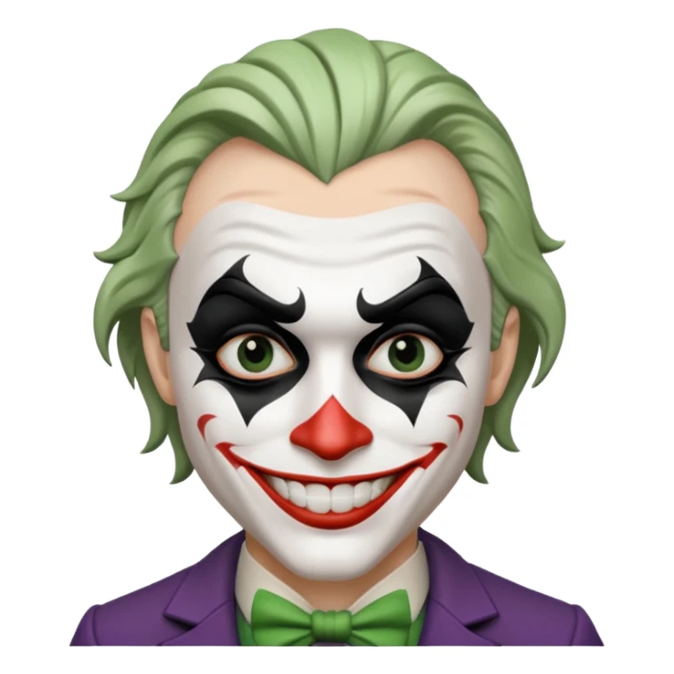 man with black and white joker makeup sticker