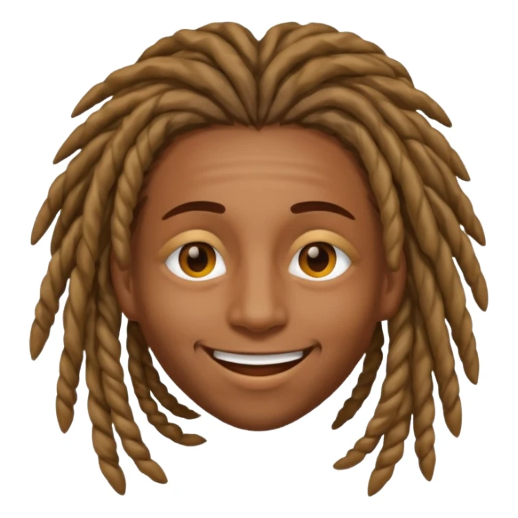 hes brown skin with dreads over his eyes sticker